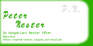 peter nester business card